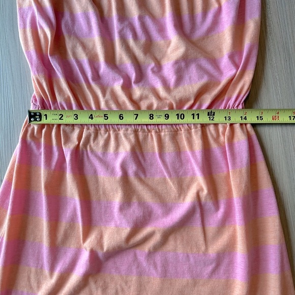 Old Navy Women’s Strapless Dress LG Pink Orange Casual Striped Colorful Summer - Picture 4 of 8